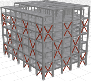 8-STOREY GREEK BUILDING STRENGTHENED WITH X-BRACES