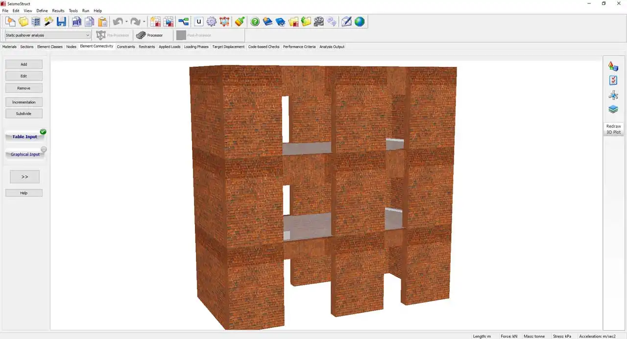 SeismoStruct v2020 supports Masonry elements