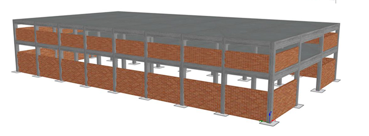 Figure 1: 3D rendering of the industrial building