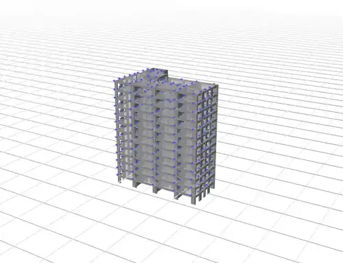 Pushover analysis of a 14-storey building with core walls