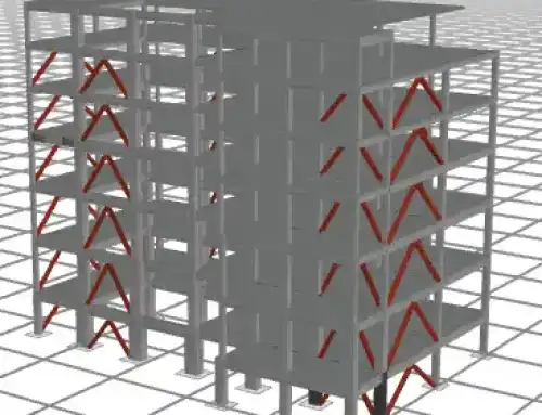Strengthening of a 7-storey building with steel braces