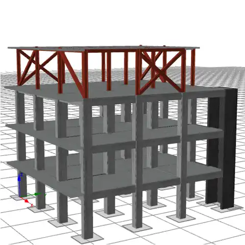 Strengthening of a 3-storey building for the addition of a new steel floor Strengthening of a 3-storey building for the addition of a new steel floor