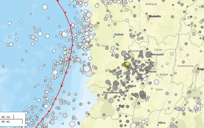 Colombia Earthquake (map by earthquake.usgs.gov)
