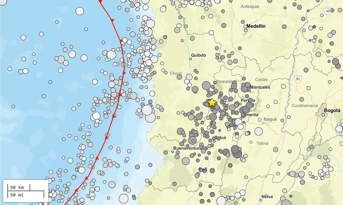 Colombia Earthquake (map by earthquake.usgs.gov)